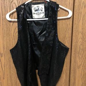 Black sequin vest
